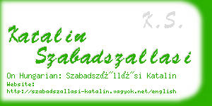 katalin szabadszallasi business card